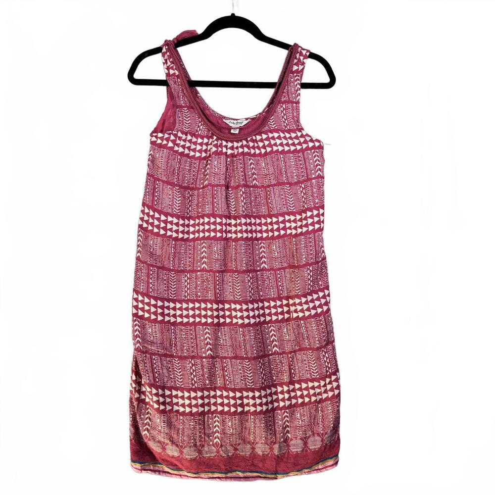 Lucky Brand Women's Casual Sleeveless Dress XS pink and‎ white geometric pattern
